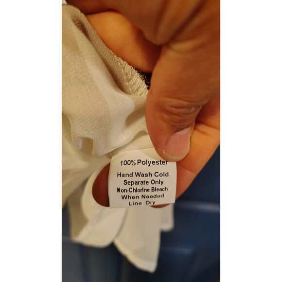 CYN Women's Cream With Multicolor Embroidery Crop Top Size L/XL - Picture 4 of 7